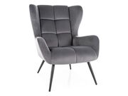 Кресло SIGNAL LOUIS Velvet 14 серый/черный..