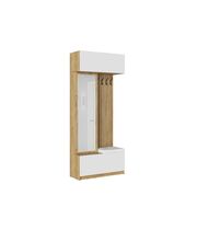 Прихожая МК Стиль БОСТОН МДФ дуб крафт золотой/глянцевая белый кожзам.