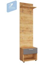 Тумба МК Стиль САФАРИ ТМ-003 с вешалкой дуб крафт золотой/матовая Графит Софт