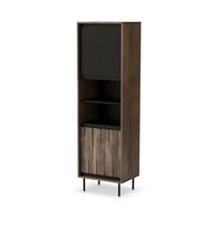 Шкаф-витрина HALMAR SWING W-1 орех/черный