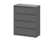 Комод NN Мебель (МС Денвер К) Графит серый, 4..