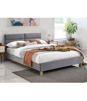 Кровать SIGNAL SIERRA Velvet tap. 150 серый/дуб, 140/200