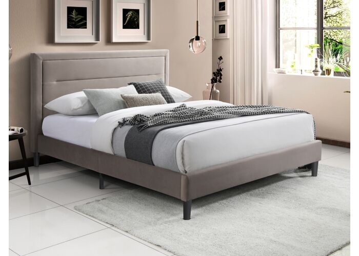 Кровать SIGNAL MALAGA Velvet Bluvel 40 темно-бежевый/черный 160/200