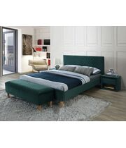 Кровать SIGNAL AZURRO Velvet Bluvel 78 зеленый/дуб 180/200