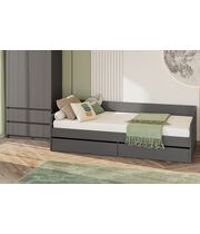 Кровать-диван NN Мебель КР 2 (МС Денвер К) Графит серый, 90/200