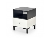 Тумба прикроватная HALMAR SILVIA белый/черный..