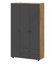 Шкаф NN Мебель (МС Байкал К) Дуб Золотой/Графит, трехстворчатый (с ящиками) (SAFE)