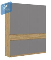 Шкаф МК Стиль БОСТОН ШК-004 ЛДСП дуб крафт золотой/серый шифер
