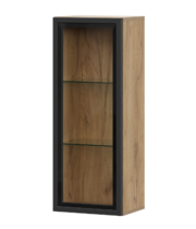 Шкаф навесной SV-МЕБЕЛЬ (МС Милан К) Дуб Золотой/Черный, со стеклом