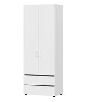 Шкаф NN Мебель (МС Токио) Белый текстурный, двухстворчатый с 2 ящ.