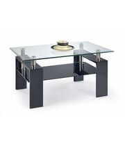 Стол журнальный HALMAR DIANA H прозрачный/черный, 110/60/55