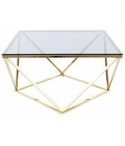 Стол журнальный SIGNAL SILVER A дымчатый/золотой, 80/80