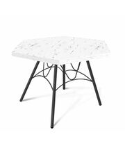 Стол журнальный Sheffilton SHT-S100/TT20 60 ЛДСП артикул SHT-T197 черный муар/мрамор каррара белый