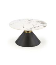 Стол журнальный HALMAR GORETTI белый мрамор/черный