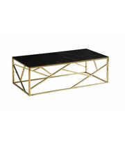 Стол журнальный SIGNAL ESCADA A II эффект черного мрамора/золотой, 120/60/40