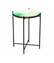 Стол журнальный Sheffilton SHT-CT8-3 лазурно-голубой/черный муар