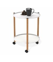 Стол журнальный Sheffilton SHT-CT62 белый муар/светлый орех