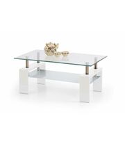 Стол журнальный HALMAR DIANA INTRO прозрачный/белый, 100/60/45