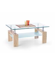 Стол журнальный HALMAR DIANA INTRO прозрачный/дуб сонома, 100/60/45
