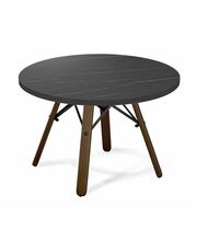 Стол журнальный Sheffilton SHT-S70/ЛДСП 60 темный орех/камень пьетра гриджио черный