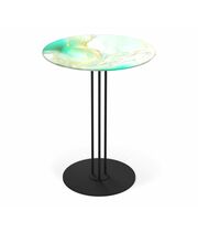 Стол журнальный Sheffilton SHT-CT55/H43 лазурно-голубой/черный муар