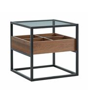 Стол журнальный SIGNAL HARMONY B прозрачный/орех/черный 50/50/50