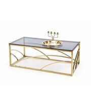 Стол журнальный HALMAR UNIVERSE дымчатый/золотой, 120/60/45