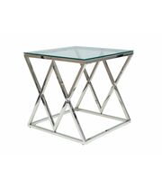 Стол журнальный SIGNAL ZEGNA B прозрачный/серебряный, 55/55/55
