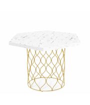 Стол журнальный Sheffilton SHT-TU49/TT20 60 ЛДСП артикул SHT-СЖ2 золото/мрамор карра белый