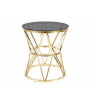 Стол журнальный SIGNAL CLARK дымчатый/золотой, d50