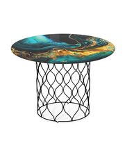 Стол журнальный Sheffilton SHT-TU49/TT32 60 СТЕКЛО/МДФ черный муар/королевский синий