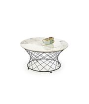 Стол журнальный HALMAR ALESSIA бежевый мрамор/черный