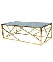 Стол журнальный SIGNAL ESCADA A дымчатый/золотой, 120/60/40