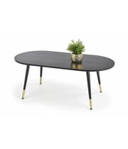 Стол журнальный HALMAR EMBOSA черный/золотой, 120/60/47