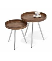 Стол журнальный Sheffilton SHT-CT18 артикул SHT-СТЖ6 орех неаполь/хром