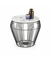 Стол журнальный HALMAR ADRIANNA белый мрамор/черный