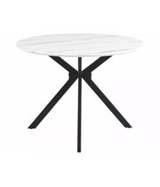 Стол обеденный SIGNAL ASTER белый мрамор/черный мат 100