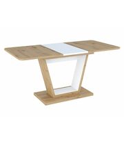 Стол обеденный SIGNAL NIGEL дуб артизан/белый мат, 120-160/80/76