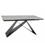 Стол обеденный SIGNAL WESTIN Ceramic Diamond Cream кремовый/черный мат, 160-240/90