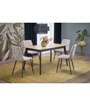 Стол обеденный HALMAR GULIAN дуб вотан/черный, 140-180/80/75