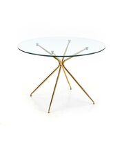 Стол обеденный HALMAR RONDO прозрачный/золотой, 110/74