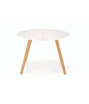 Стол обеденный HALMAR RUBEN белый матовый/натуральный, 102-142/102/73