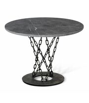 Стол Sheffilton SHT-TU11/ 90 МДФ черный муар/зол.платина/мрамор премиум