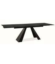 Стол обеденный SIGNAL SALVADORE Melted Glass/черный мат 160-240/90