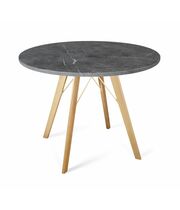 Стол Sheffilton SHT-TU9/90 МДФ артикул SHT-T147 прозрачный лак/мрамор премиум