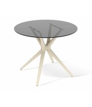 Стол Sheffilton SHT-TU30/TT26 90 СТЕКЛО артикул SHT-T179 бежевый/дымчатый