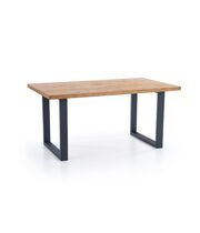 Стол обеденный HALMAR PEREZ дуб светлый/черный, 160-250/90/76