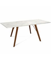 Стол Sheffilton SHT-TU9-2/140/80 ЛДСП темный орех/хромикс белый