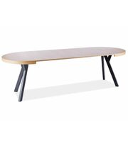 Стол обеденный SIGNAL DOMINGO дуб натуральный/черный, 100-250/100/76