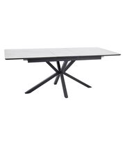 Стол обеденный SIGNAL LOGAN Ceramic белый/черный мат, 160-200/90